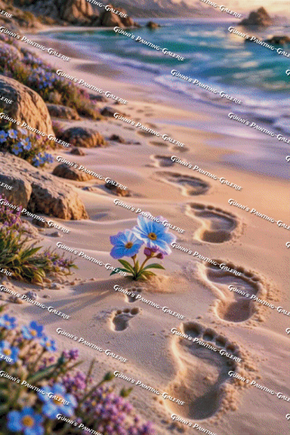 Spuren im Sternenstrand by illumaris KI_Art 80x120 220 Farben