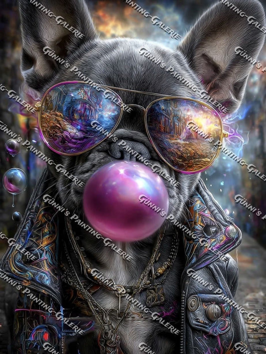 Streetdog mit Stil by Elly_A.I. 75x100 245 Farben