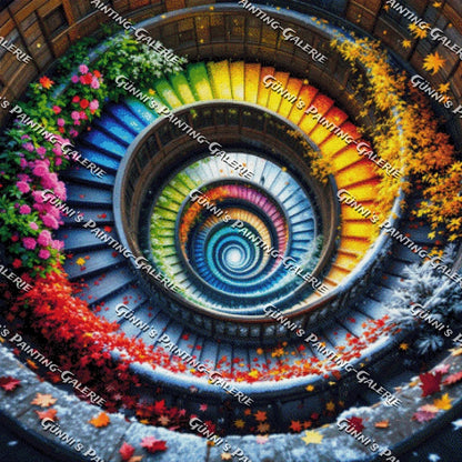 Die Treppe der Jahreszeiten by QN 90x90 420 Farben