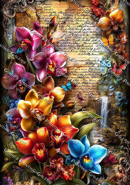 Vintage - Orchideenwald by Andy‘s_AI_Art 70x100 370 Farben