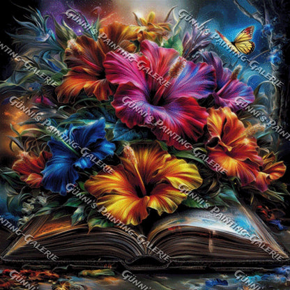 Das Buch der Hibiskus Blüten II by Andy‘s_AI_Art 100x100 400 Farben
