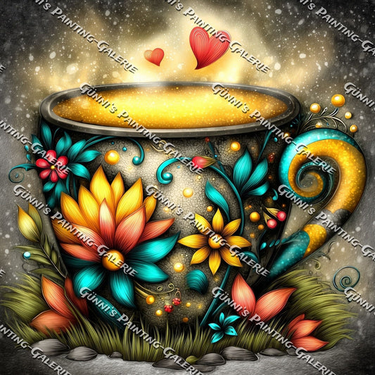 Tasse voller Magie by Sweet_Loco_AI 50x50 120 Farben