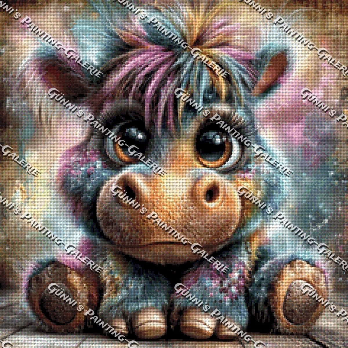 Das kleine Hippoherz by Andy‘s_AI_Art 60x60 120 Farben