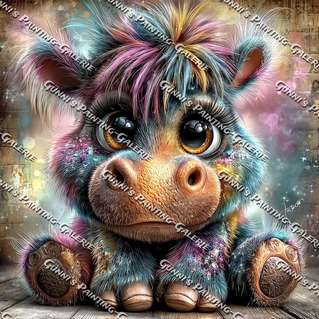 Das kleine Hippoherz by Andy‘s_AI_Art 60x60 120 Farben