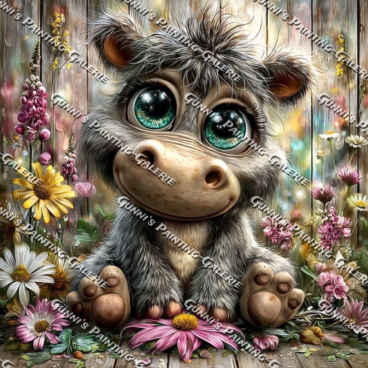 Blümchen-Hippo by Andy‘s_AI_Art 50x50 110 Farben