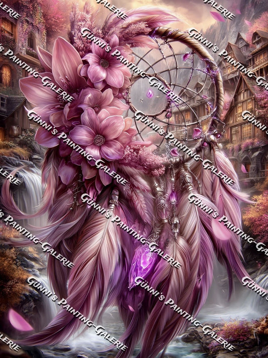 Traumfänger der Blüten by Sweet_Loco_AI 75x100 205 Farben