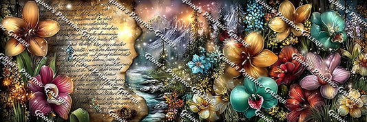 Vintage - Blütenpfad der Erinnerungen by Andy‘s_AI_Art 150x50 315 Farben