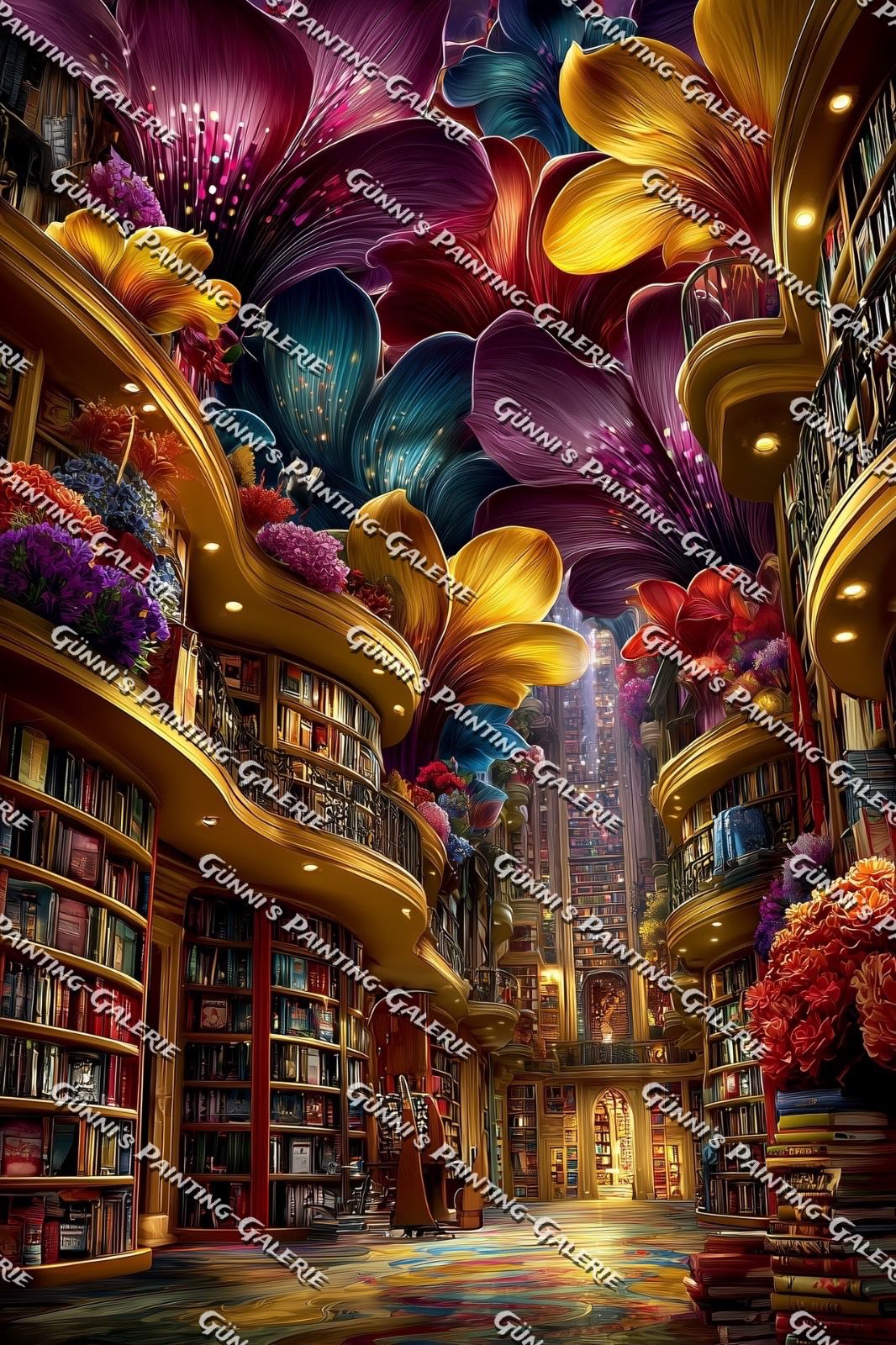 Die Bibliothek der blühenden Träume by QN 80x120 320 Farben