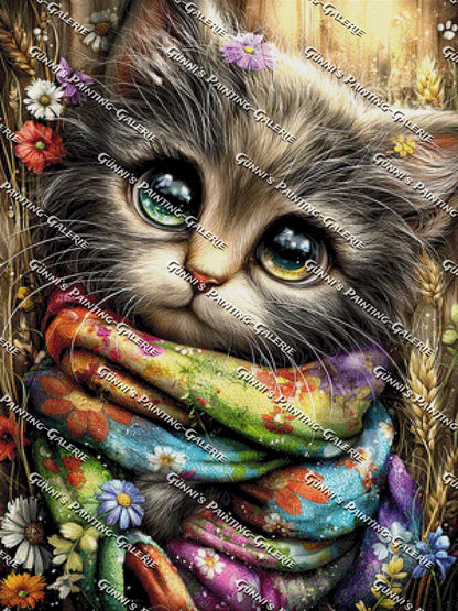Verträumte Blütenkatze by Andy‘s_AI_Art 75x100 280 Farben