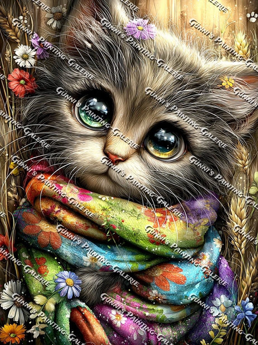 Verträumte Blütenkatze by Andy‘s_AI_Art 75x100 280 Farben