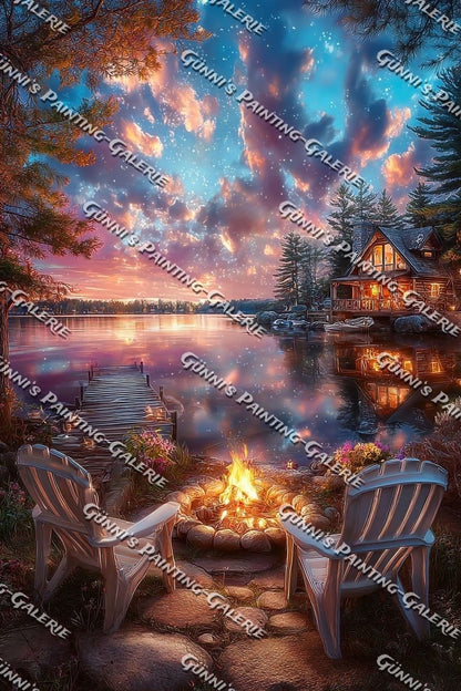 Abend am stillen See by illumaris KI_Art 80x120 285 Farben