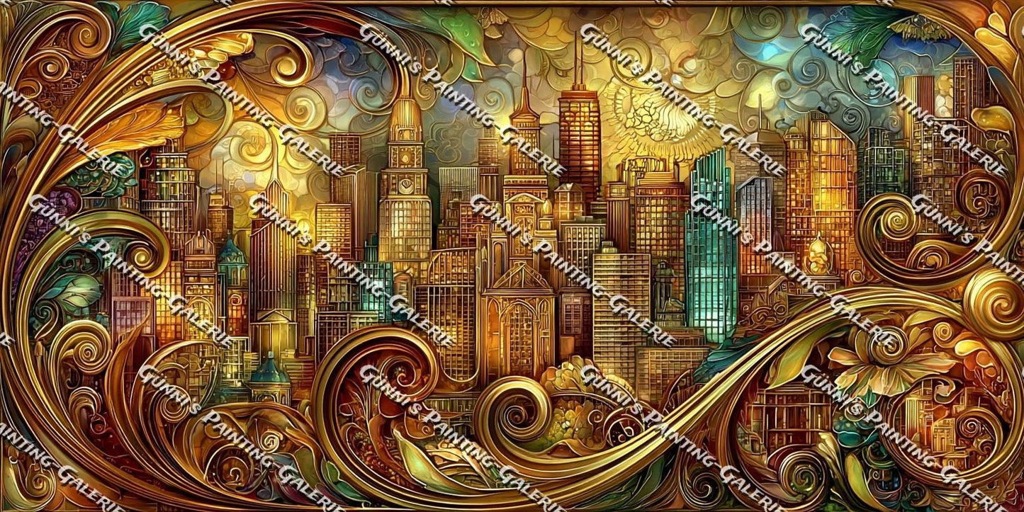 Goldene Metropole by Andy‘s_AI_Art 120x60 260 Farben