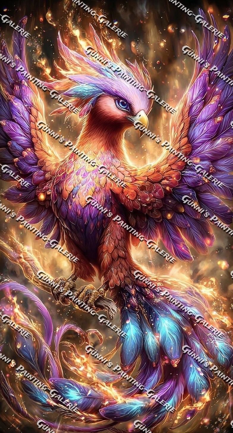Flammenphönix by illumaris KI_Art 70x130 300 Farben