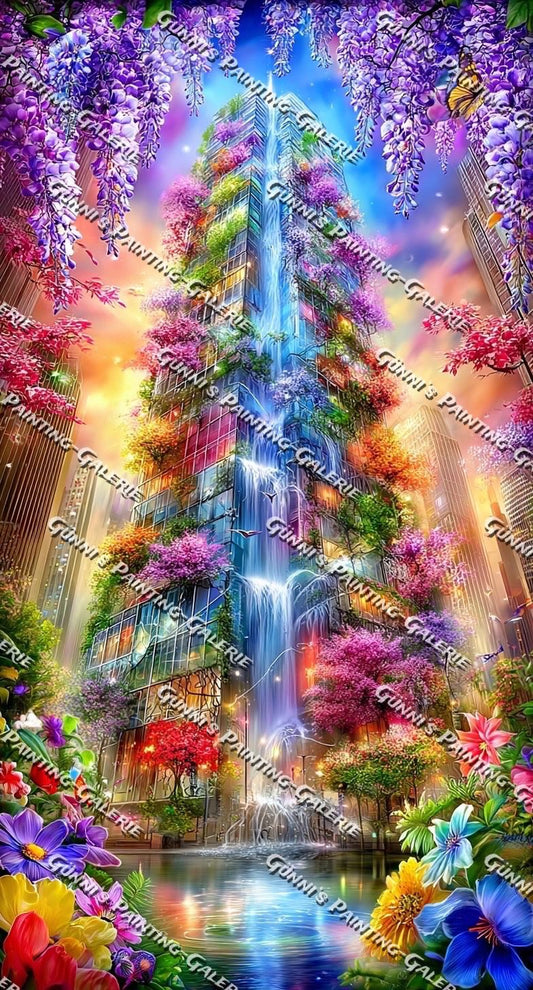 Die Krone der lebenden Stadt by illumaris KI_Art 70x130 447 Farben