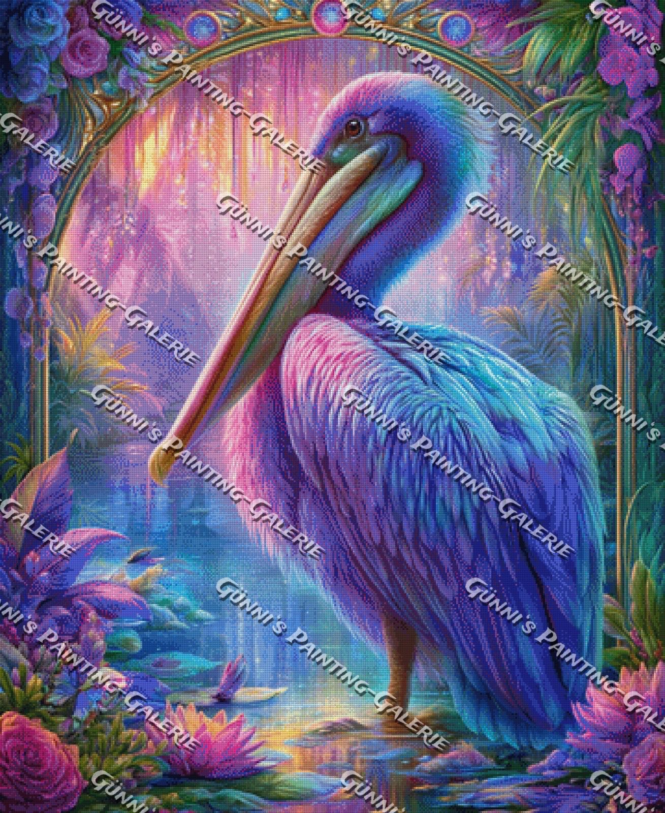 Pelikan der Morgenröte by Elly_A.I. 80x100 275 Farben