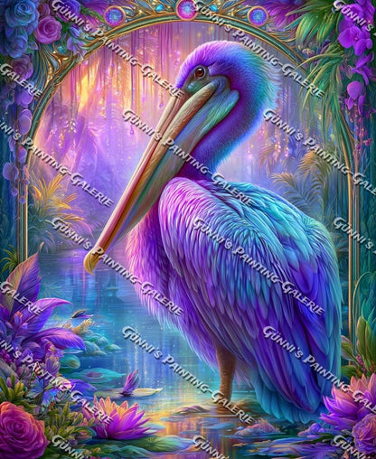 Pelikan der Morgenröte by Elly_A.I. 80x100 275 Farben
