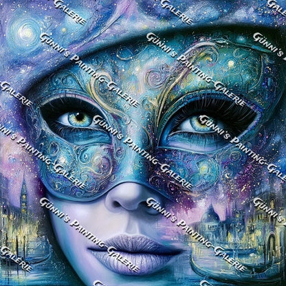 Galaxie hinter der Maske by Andastra_DP 90x90 200 Farben