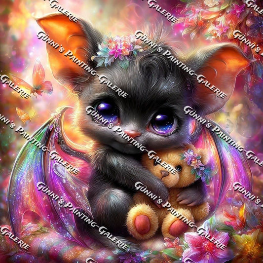 Die kleine Sternenfledermaus by illumaris KI_Art 90x90 290 Farben