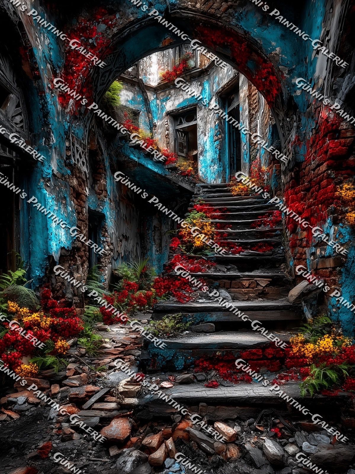 Die vergessene Treppe by QN 90x120 240 Farben