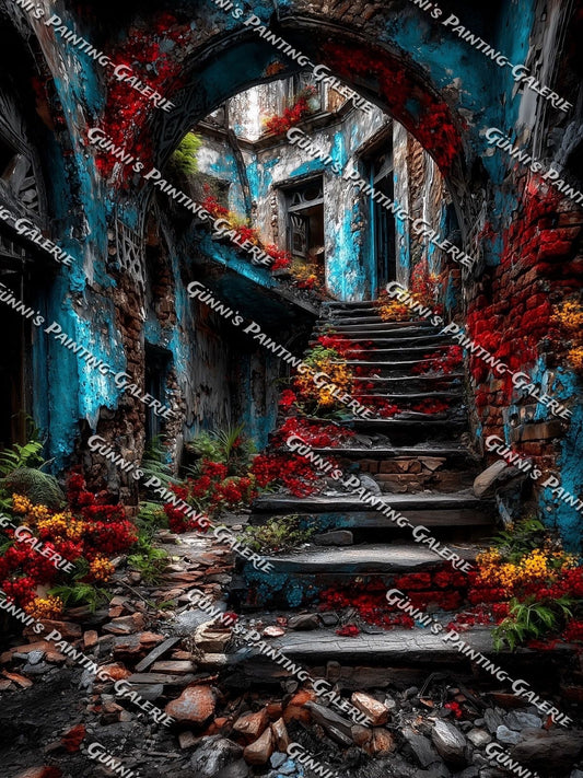 Die vergessene Treppe by QN 90x120 240 Farben