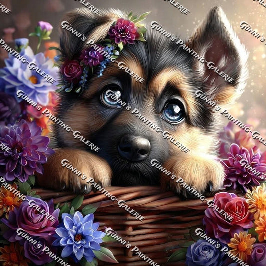 Welpenzauber by illumaris KI_Art 90x90 280 Farben