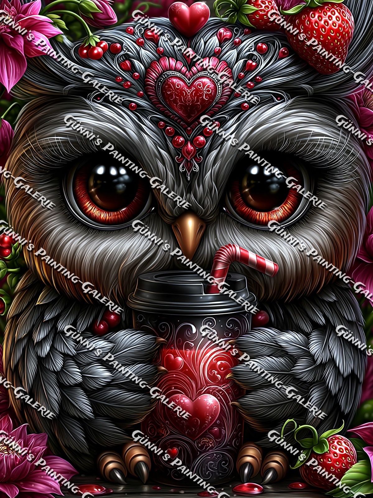 Herzchen-Eule by Andy‘s_AI_Art 75x100 280 Farben