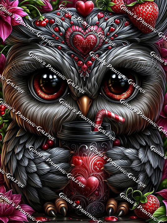 Herzchen-Eule by Andy‘s_AI_Art 75x100 280 Farben