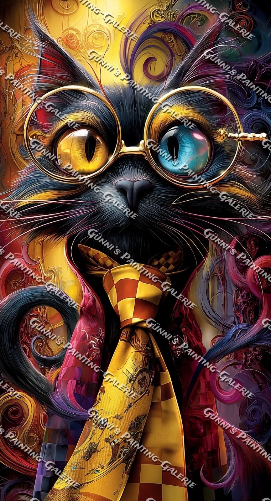 Die Katze aus dem Wunderland by QN 65x120 295 Farben