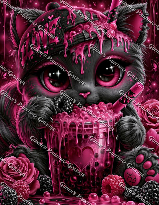 Berry Bubble Cat by Andy‘s_AI_Art 70x90 120 Farben