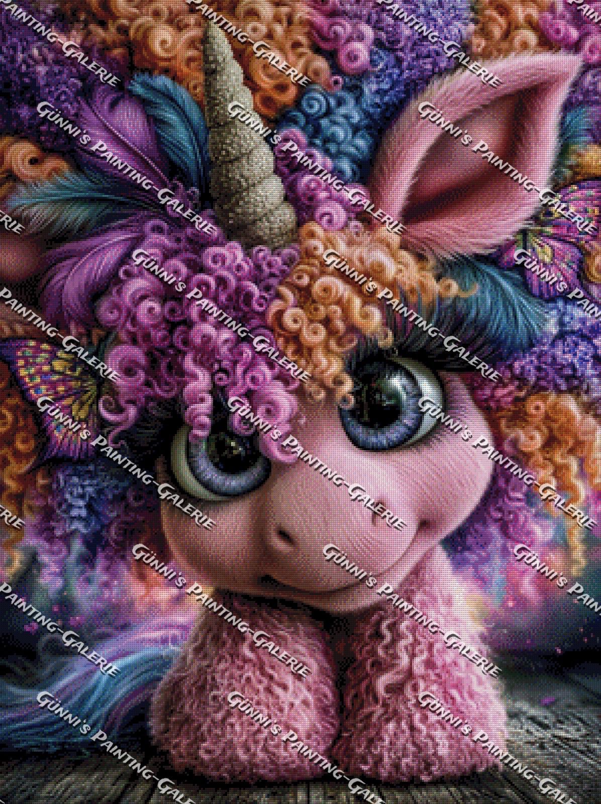 Fluffy Unicorn by QN 75x100 250 Farben