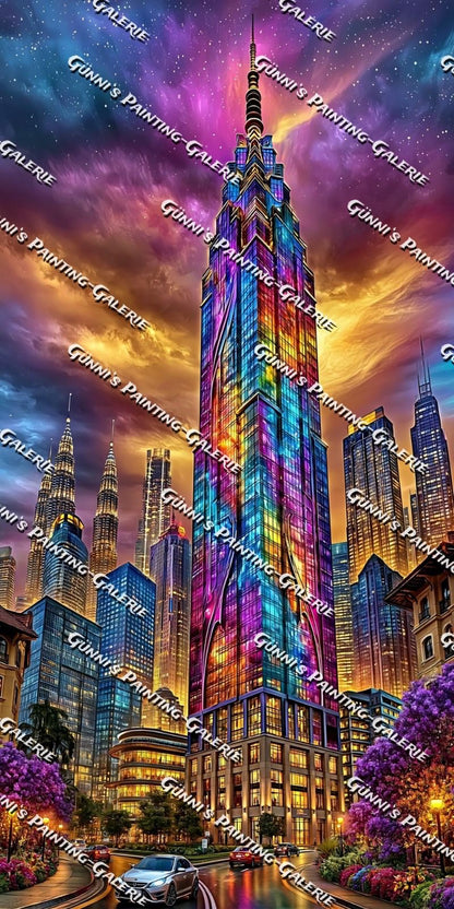 Die Stadt der Farben by Andy‘s_AI_Art 60x120 350 Farben