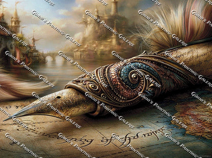 Die Feder der Welten by QN 120x90 200 Farben