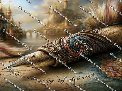 Die Feder der Welten by QN 120x90 200 Farben