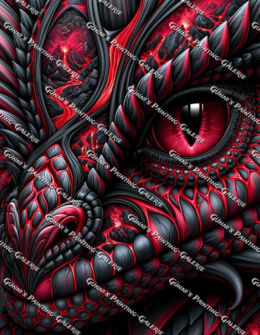 Die Glut des Vulkans by Andy‘s_AI_Art 70x90 150 Farben