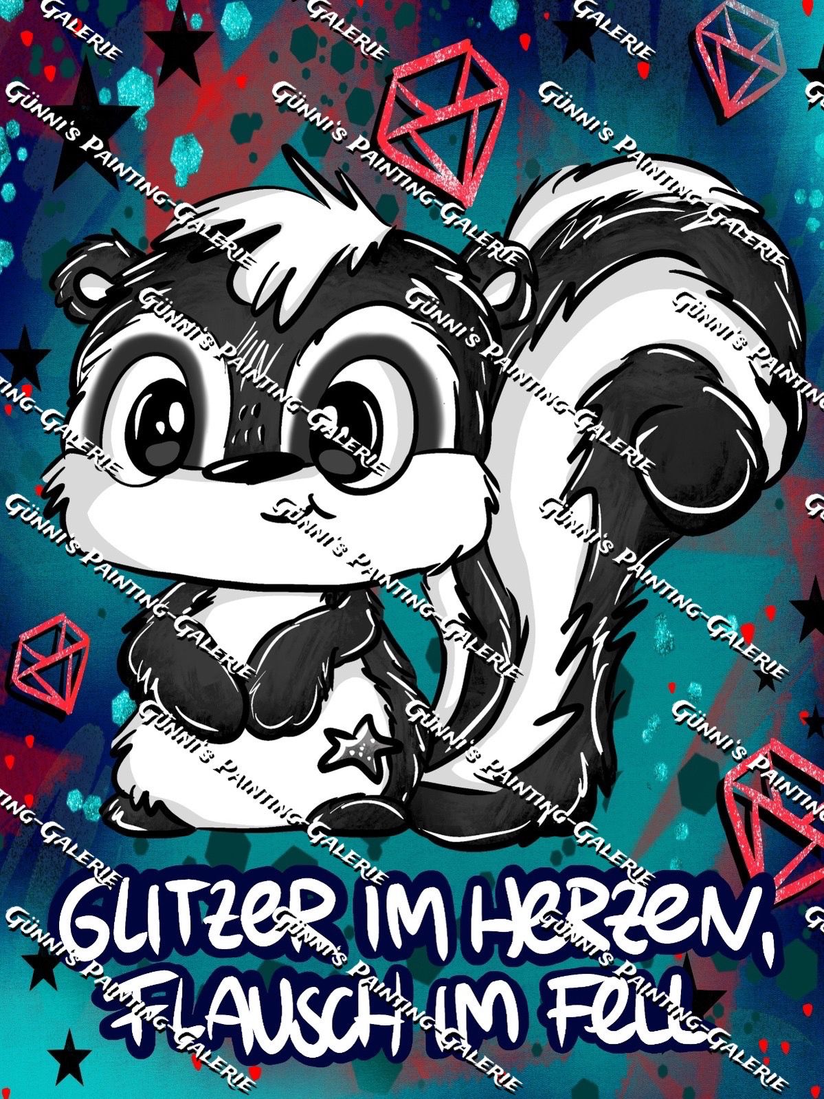 Glitzer im Herzen II by Schnubbirella 75x100 150 Farben
