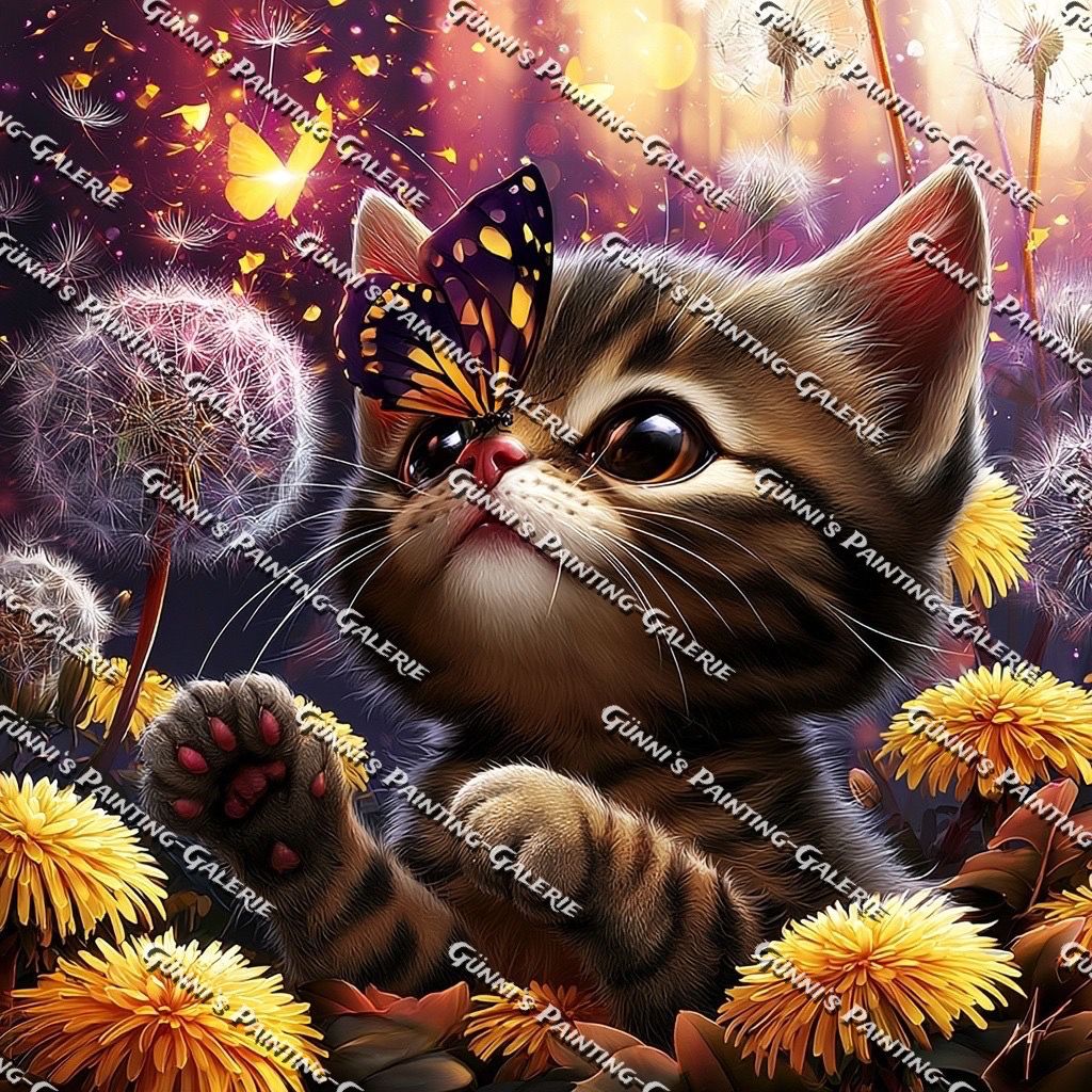 Pfötchen im Feenlicht by illumaris KI_Art 80x80 270 Farben