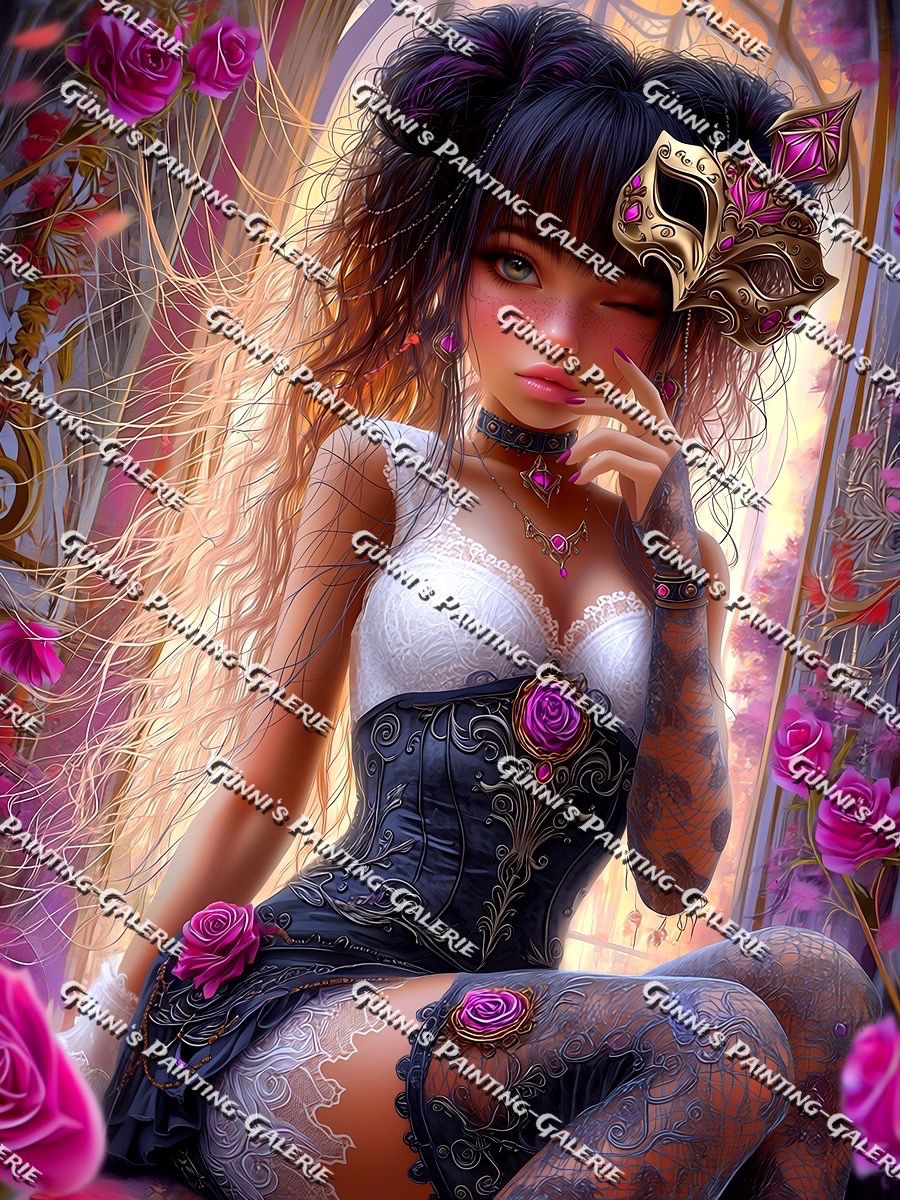 Prinzessin der Mitternachtsrosen by Elly_A.I. 90x120 250 Farben
