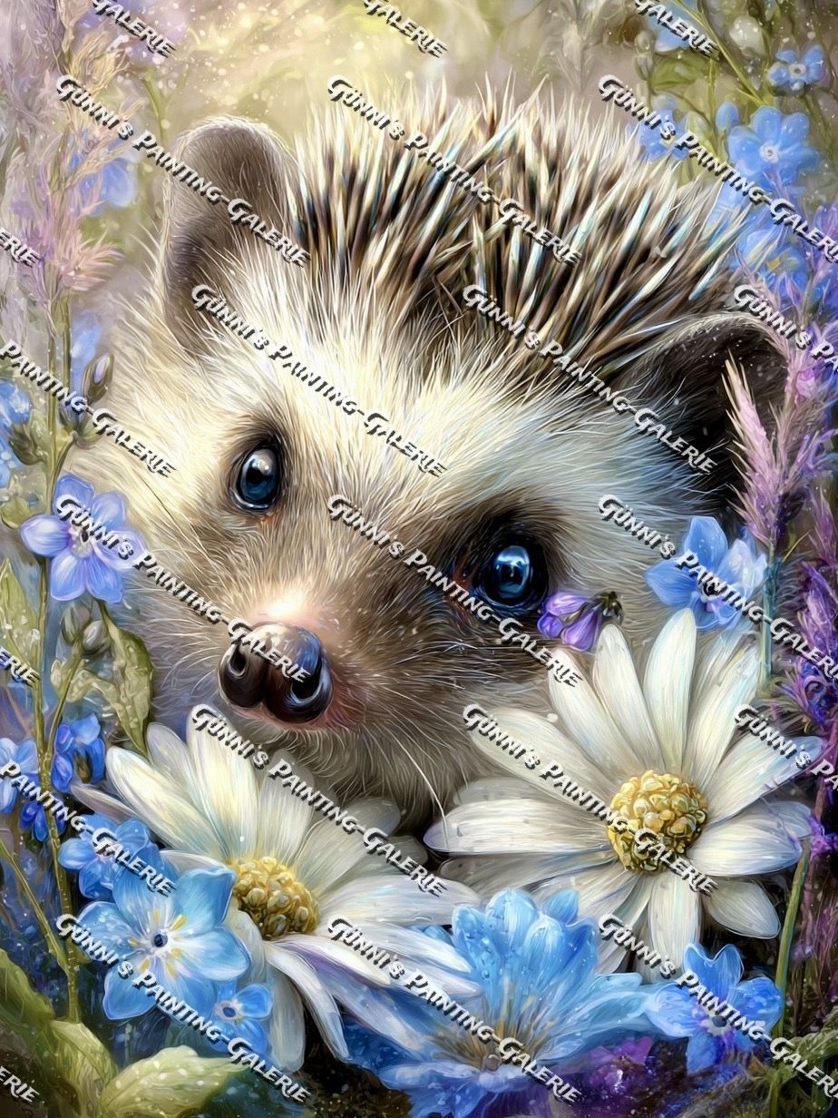 Blümchen-Igel by Andastra_DP 75x100 230 Farben