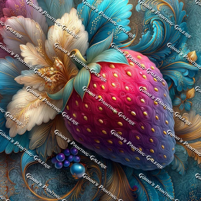 Erdbeerzauber by Elly_A.I. 60x60 120 Farben