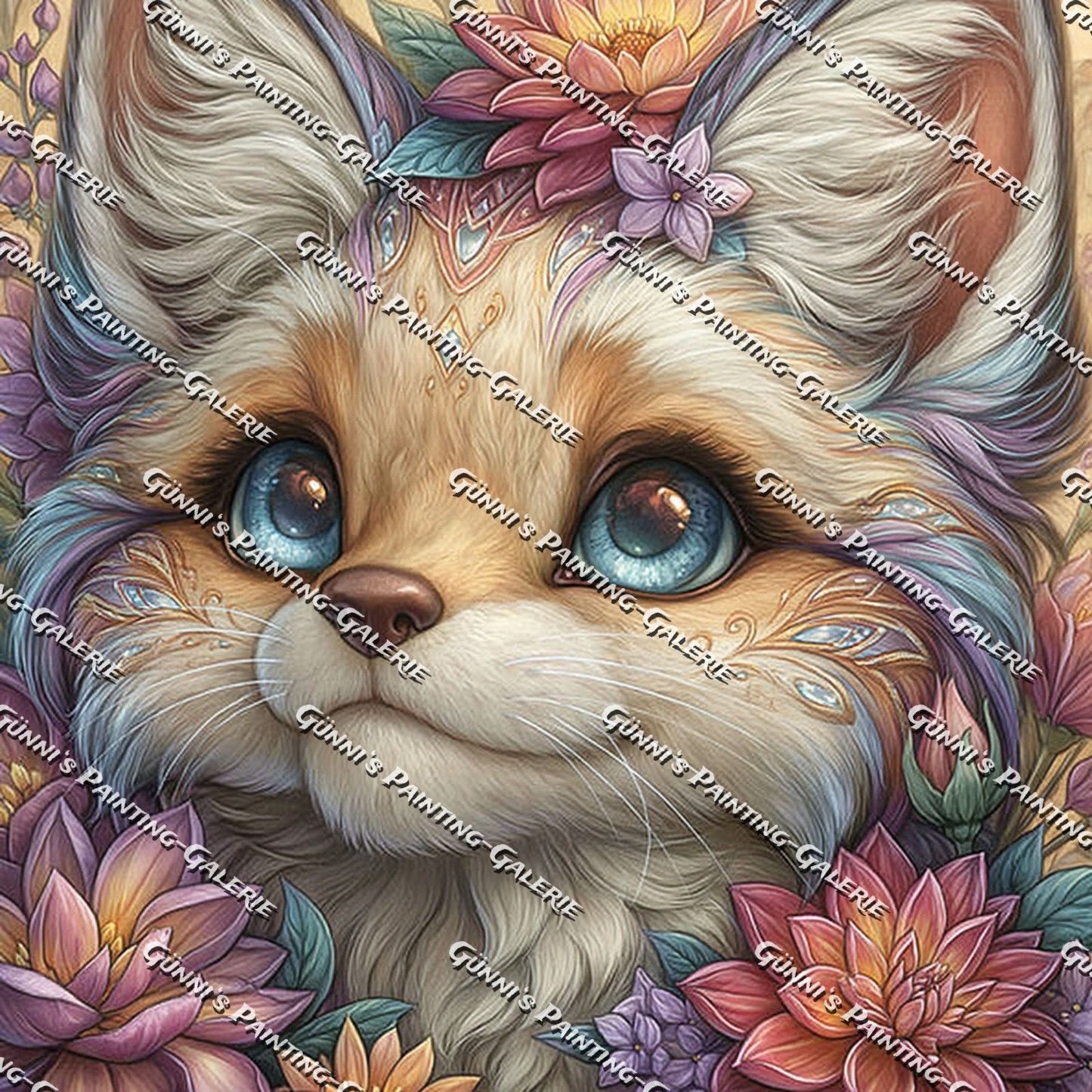 Blütenfuchs by Elly_A.I. 60x60 120 Farben