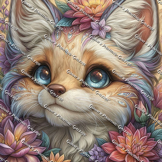 Blütenfuchs by Elly_A.I. 60x60 120 Farben