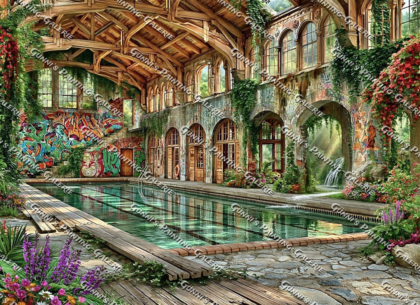 Lost Place - Das vergessene Hallenbad II by QN 110x80 300 Farben