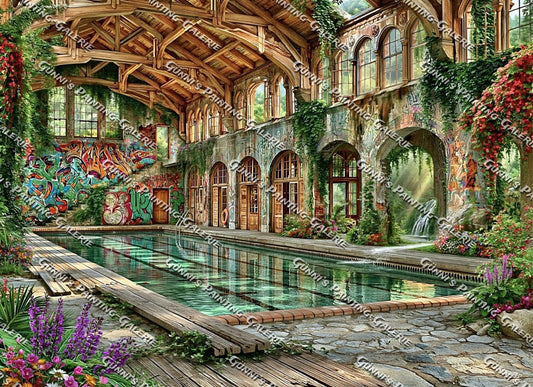 Lost Place - Das vergessene Hallenbad II by QN 110x80 300 Farben