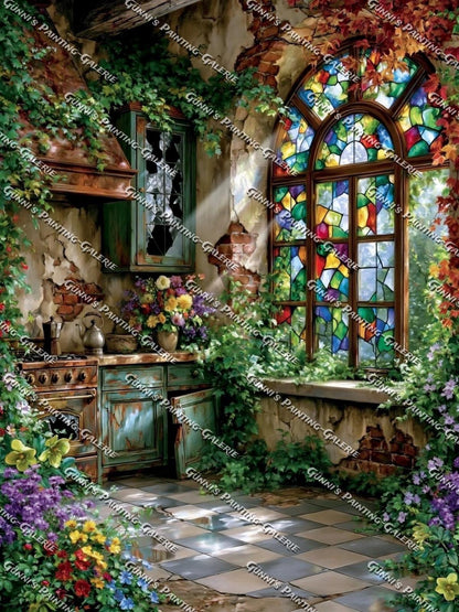 Lost Place - Blühender Verfall by QN 90x120 320 Farben