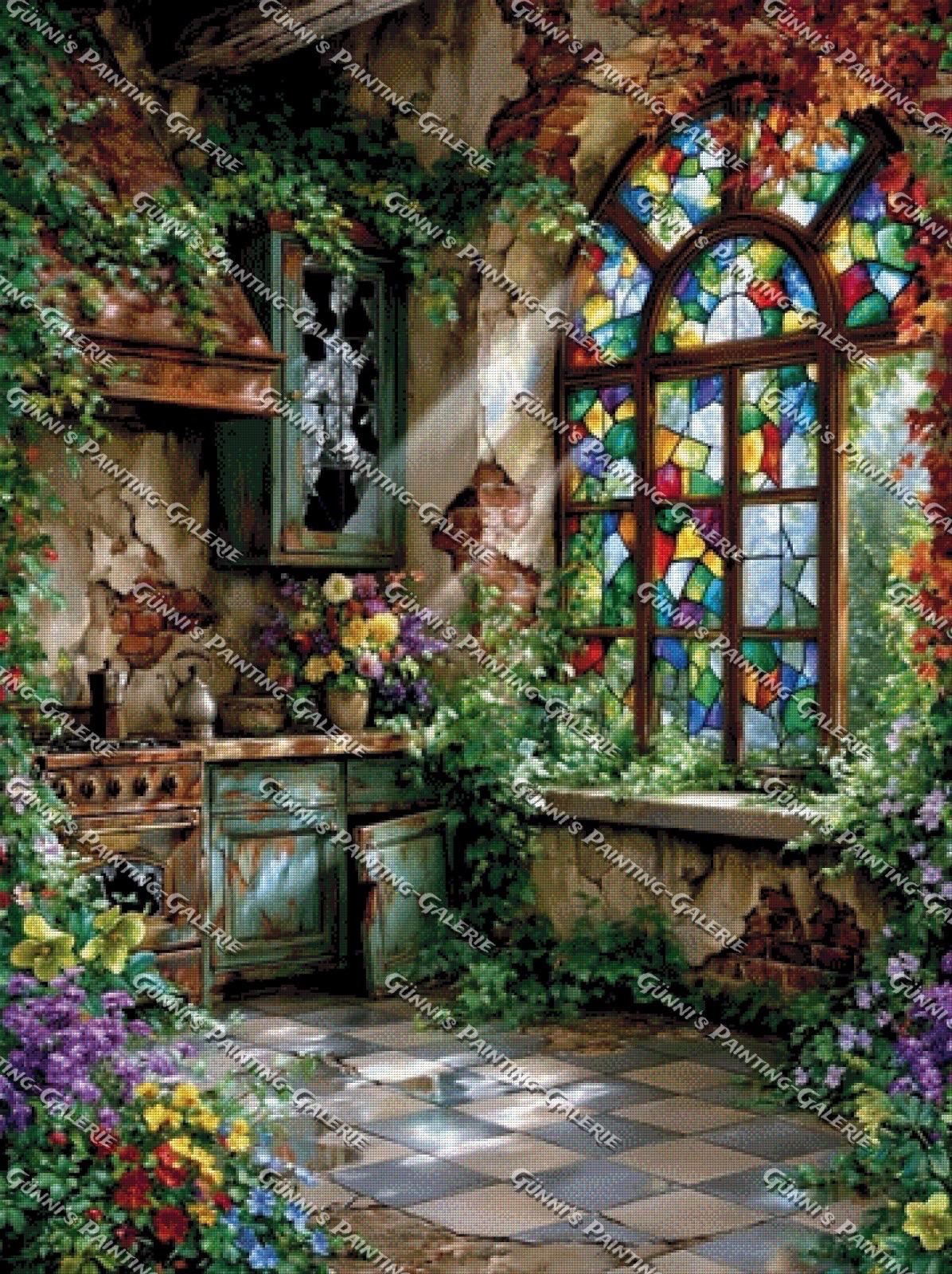 Lost Place - Blühender Verfall by QN 90x120 320 Farben