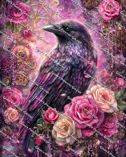 Der Rabe der Rosenzeit by Elly_A.I. 75x100 260 Farben