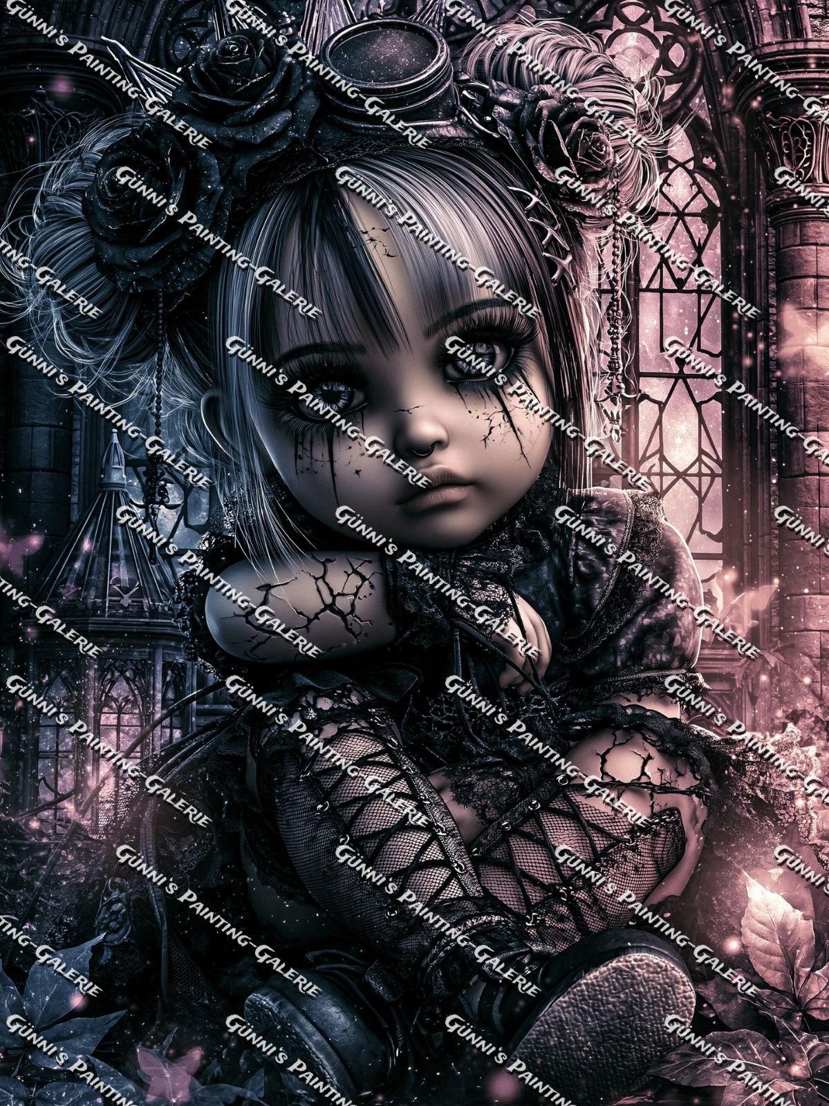 Das Mädchen im Dornenlicht by Sweet_Loco_AI 75x100 110 Farben
