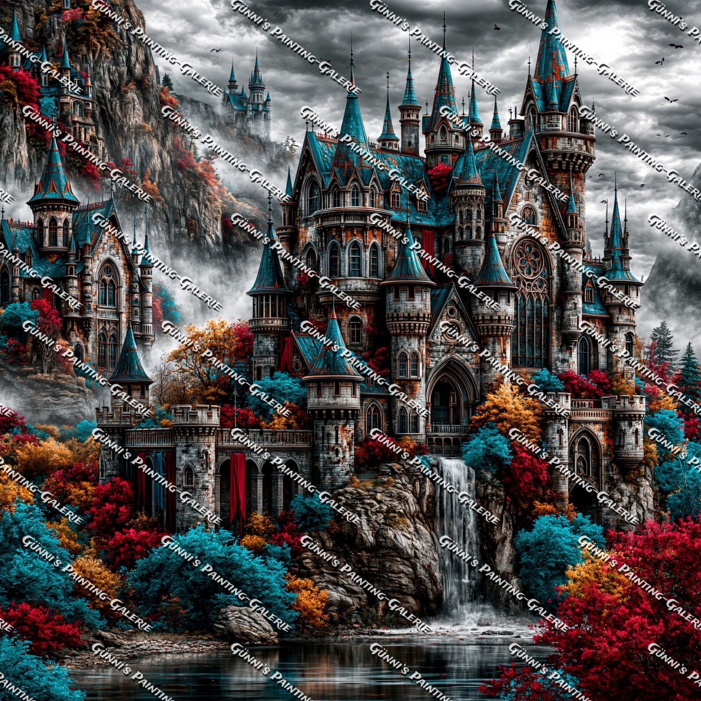 Das Schloss der Nebelkronen by QN 90x90 230 Farben