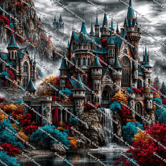 Das Schloss der Nebelkronen by QN 90x90 230 Farben