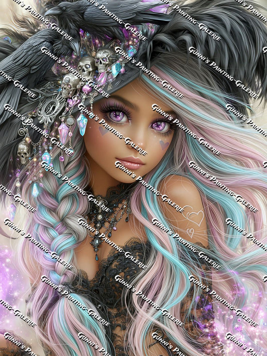 Die Rabenkönigin by Andy‘s_AI_Art 75x100 190 Farben